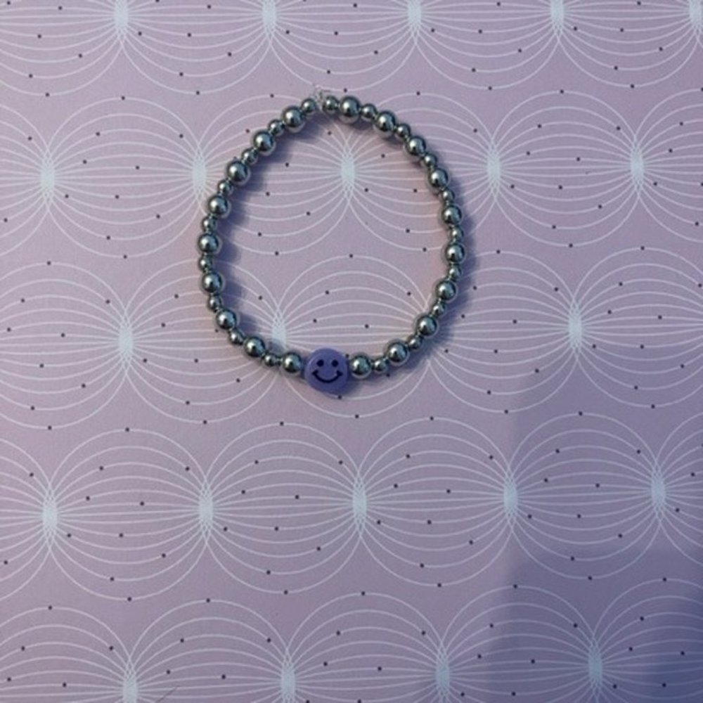 purple smiley bracelet